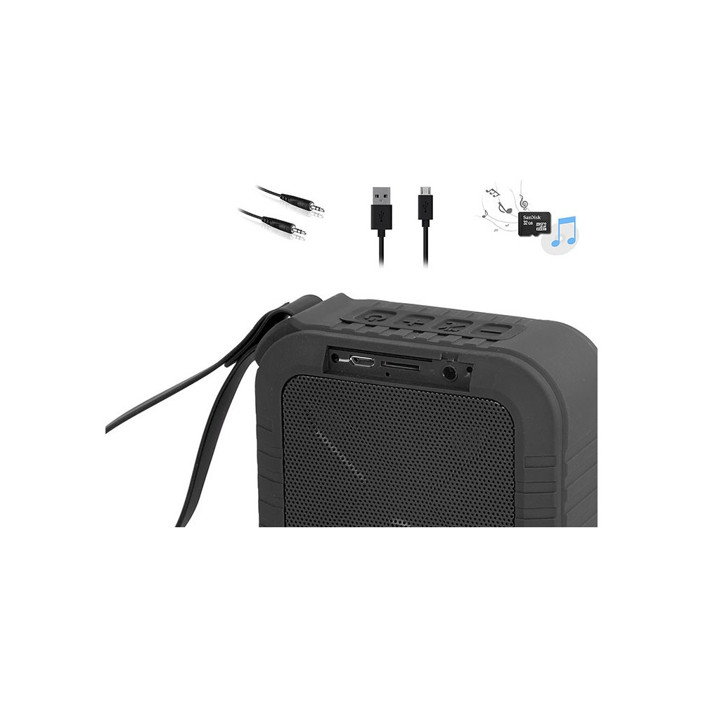 Haut Parleur de poche Bluetooth Etanche Mikado HANDY / 5W / Noir