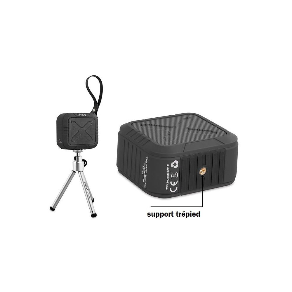 Haut Parleur de poche Bluetooth Etanche Mikado HANDY / 5W / Noir