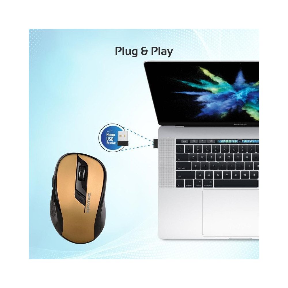 Souris Optique Sans Fil Promate Clix-7 / Gold