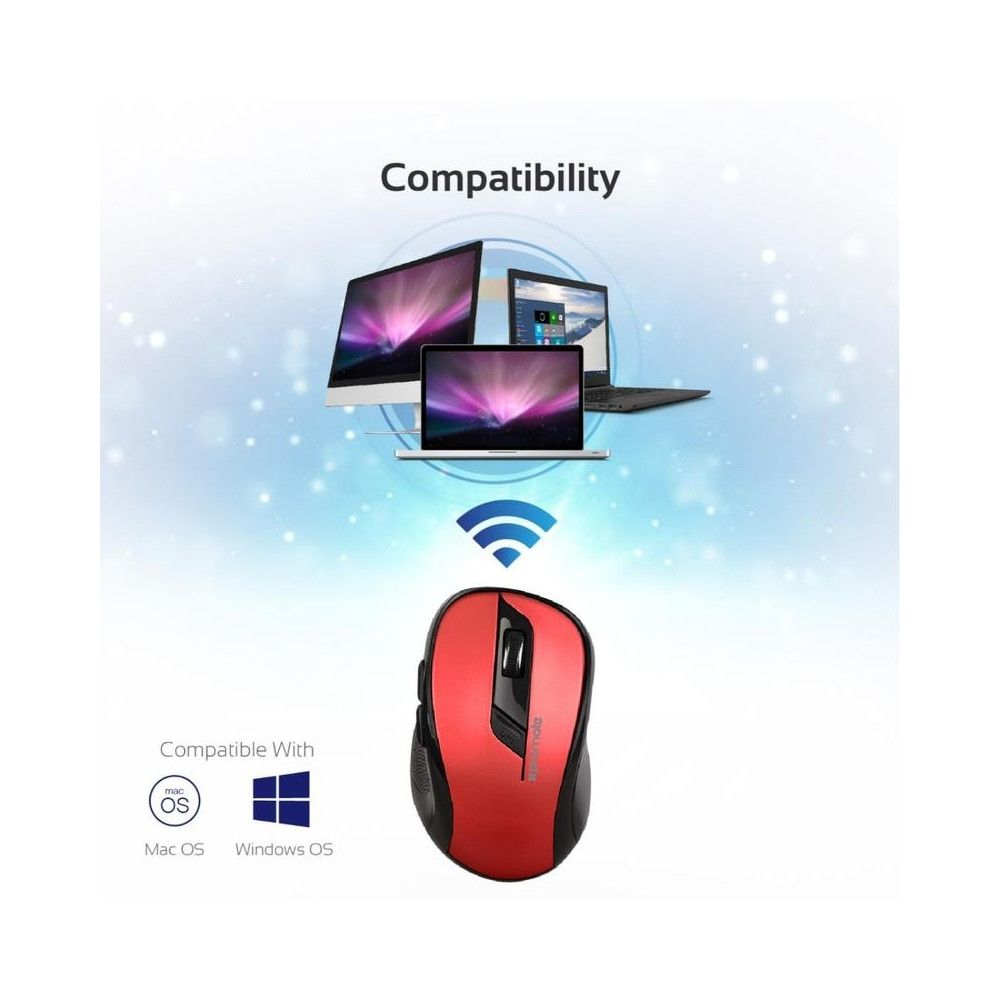 Souris Optique Sans Fil Promate Clix-7 / Rouge