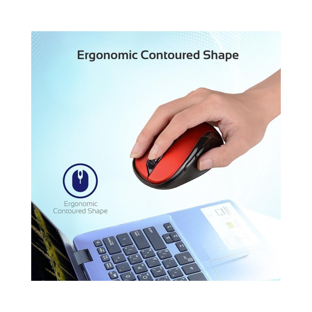Souris Optique Sans Fil Promate Clix-7 / Rouge