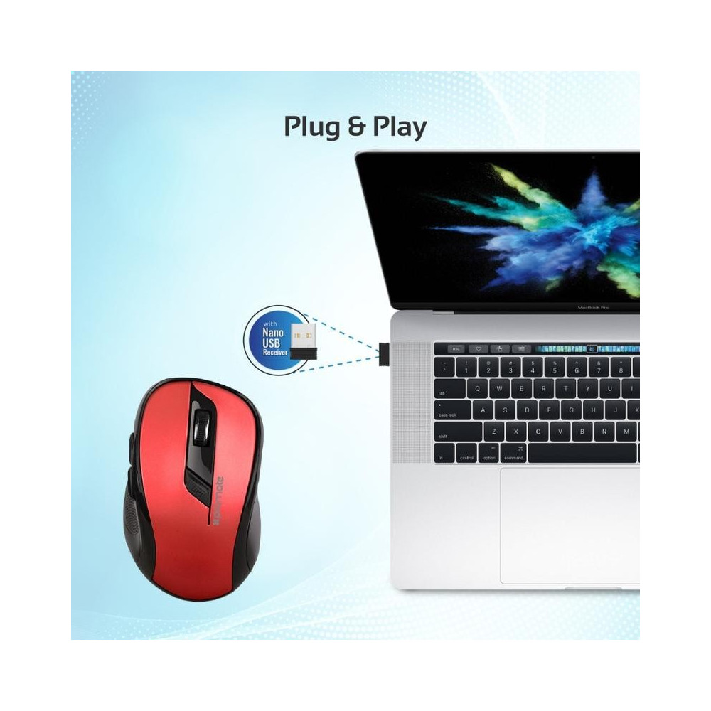Souris Optique Sans Fil Promate Clix-7 / Rouge