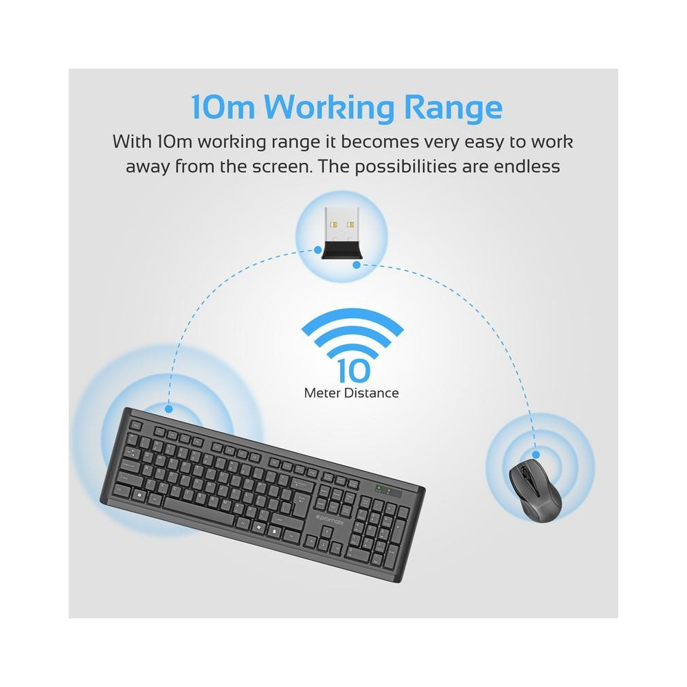 Ensemble Clavier et Souris Sans Fil Promate proCombo-3
