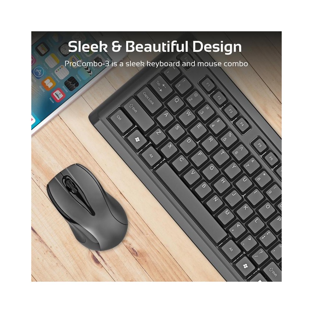 Ensemble Clavier et Souris Sans Fil Promate proCombo-3