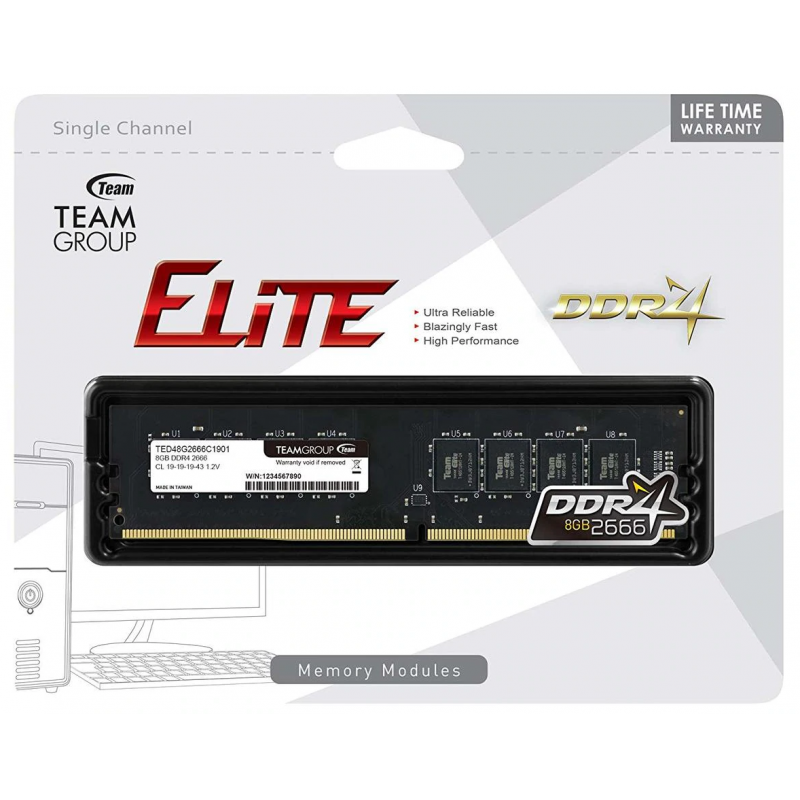 Barrette mémoire 8 Go DDR4 2666 MHz