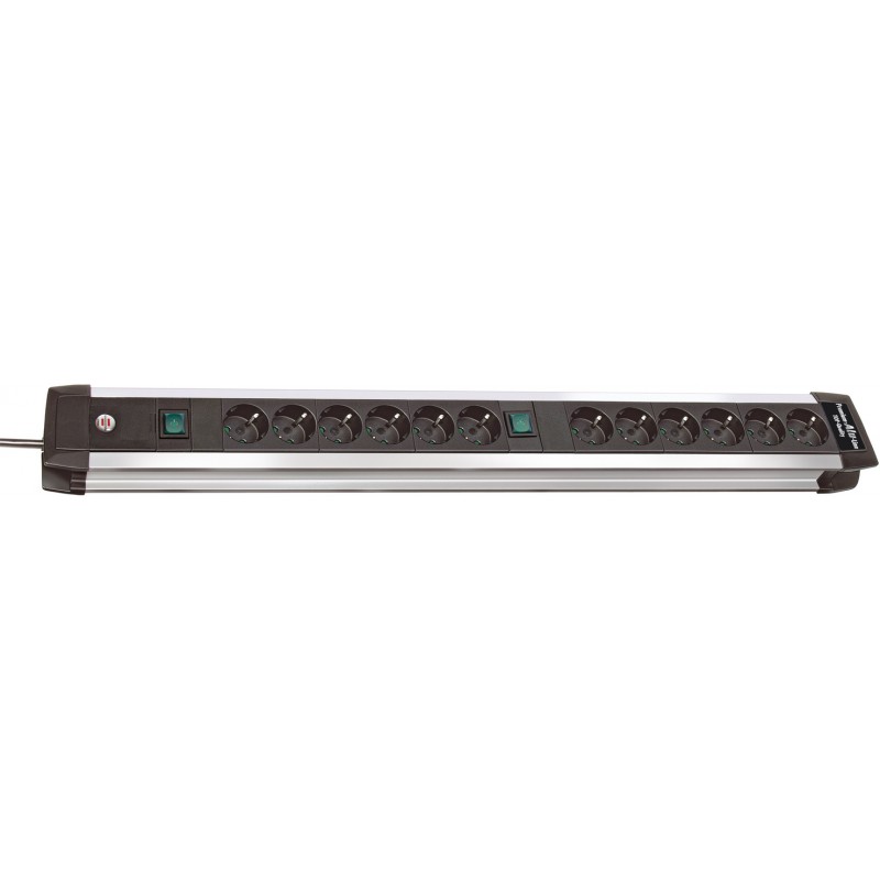 Premium-Alu-Line stekkerdoos 12-voudig 3 m H05VV-F 3G1,5 2x 6-voudig