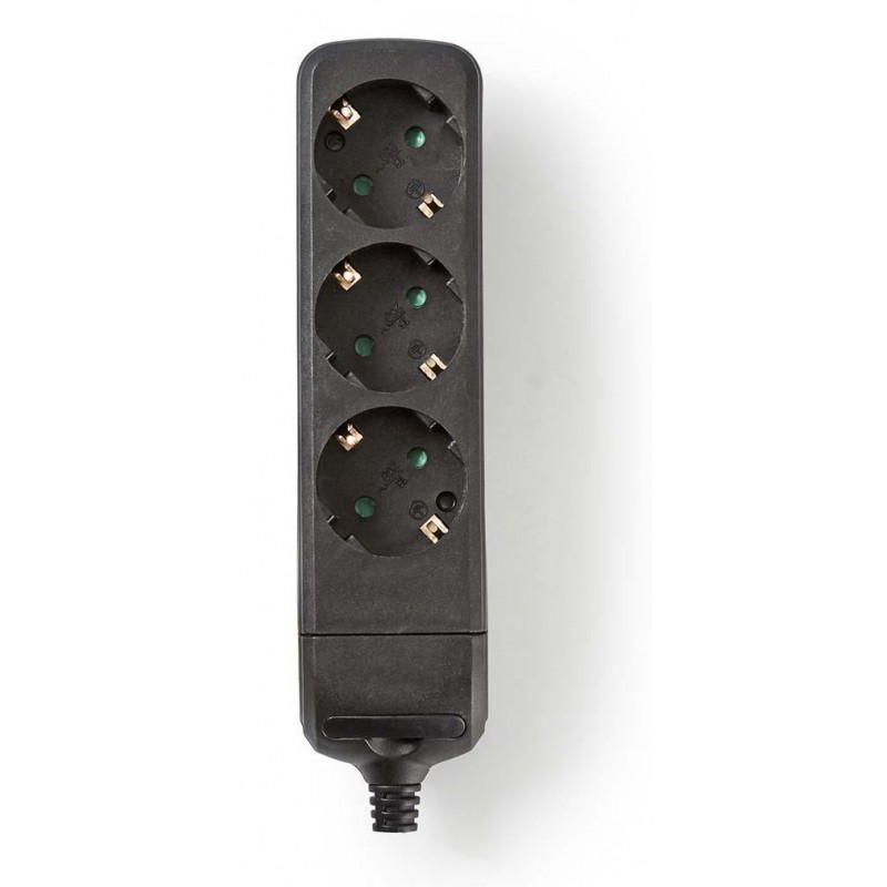 ANCIENNE MULTIPRISE ÉLECTRIQUE 3 Prises En Plastique Noir "Neuf" EUR 10