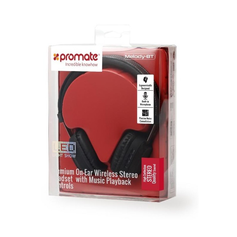 Slide  #8 Casque Stéréo Bluetooth Promate Melody-BT / Noir
