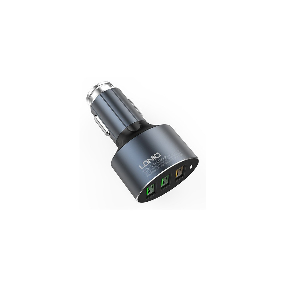 Chargeur Allume Cigare LDNIO C703Q 3x USB 3.6A / Gris