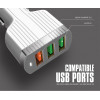 Chargeur Allume Cigare LDNIO C702Q 3x USB 3.6A / Blanc