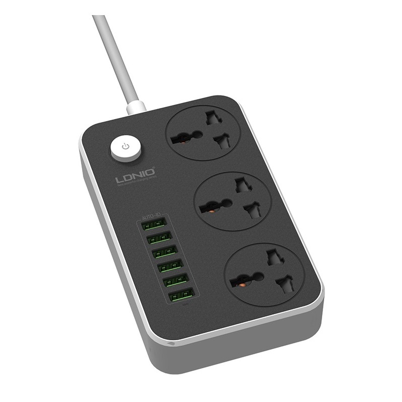 Multiprises 03 Prises 06 Ports USB Avec Protection Contre Les Surcharges  LDNIO SC3604 - imychic