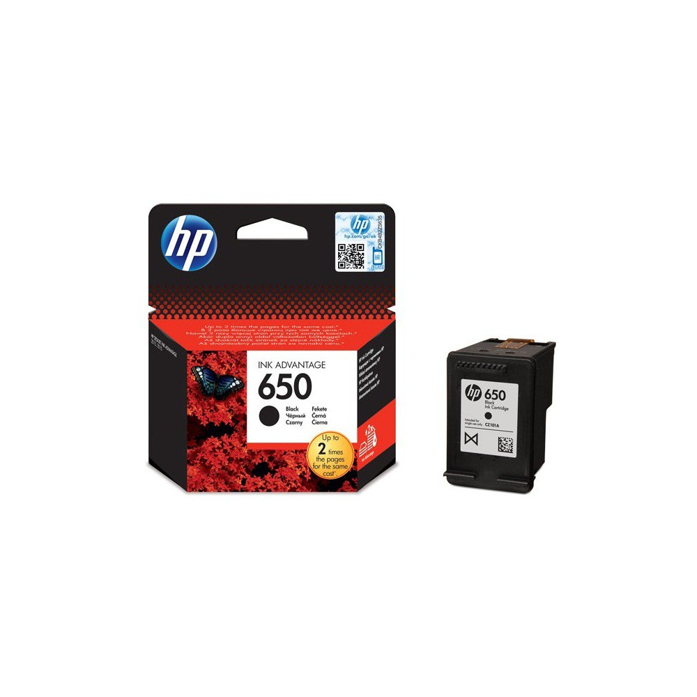 HP 650 cartouche d'encre Noir Advantage authentique CZ101AE