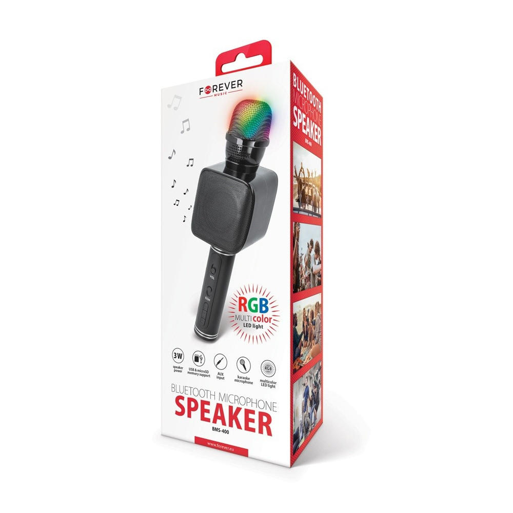 Microphone avec haut-parleur Bluetooth Forever BMS-400 / Noir