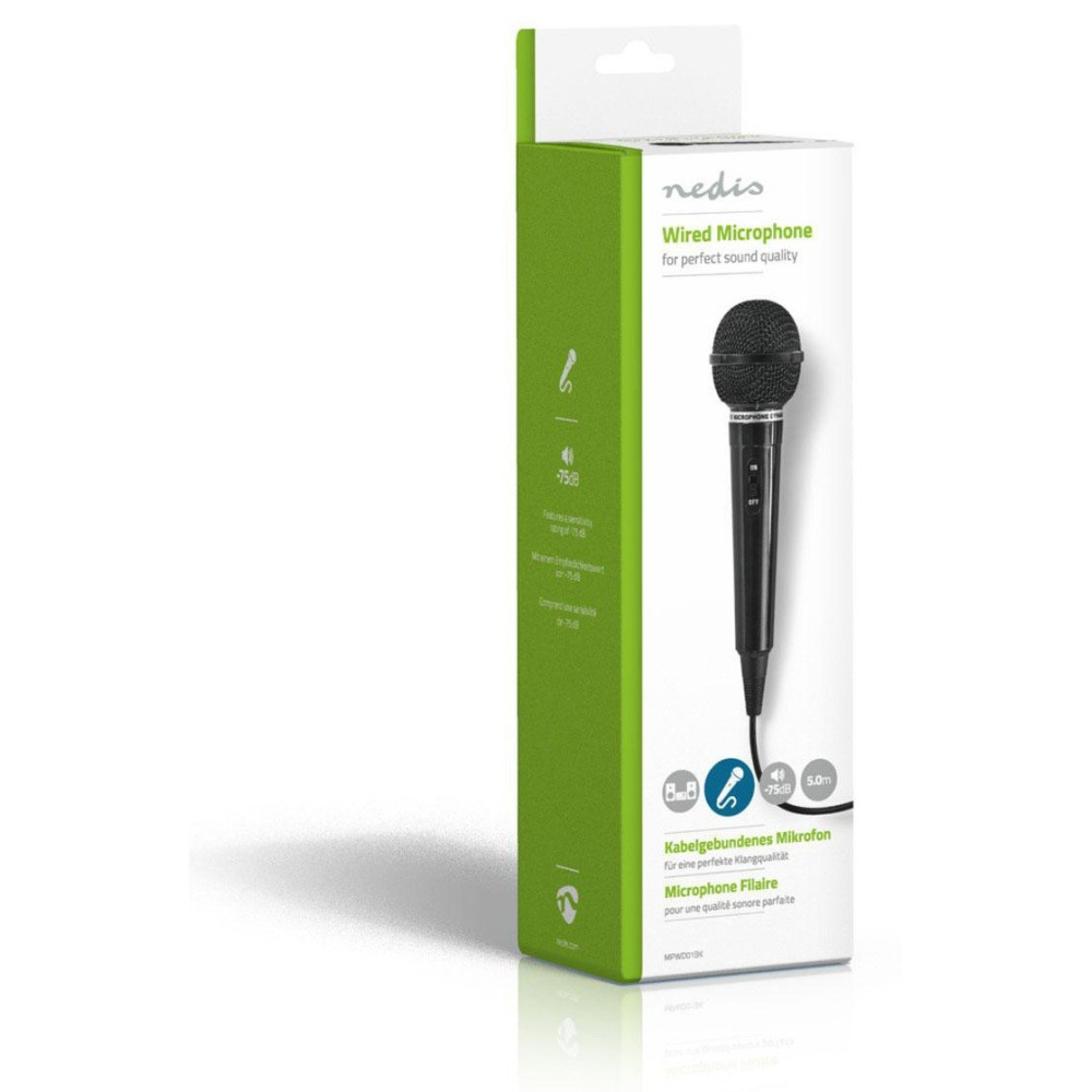 Microphone Filaire Nedis MPWD01BK / Noir