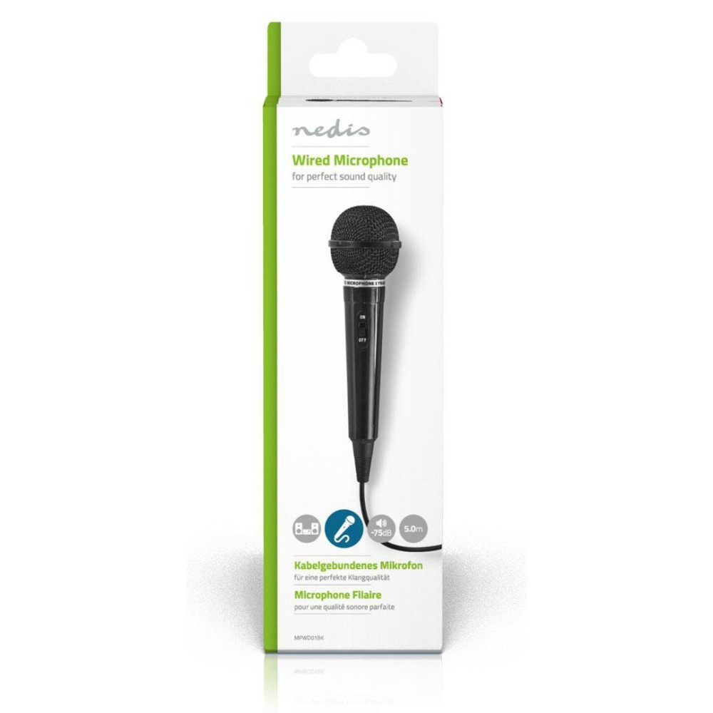 Microphone Filaire Nedis MPWD01BK / Noir