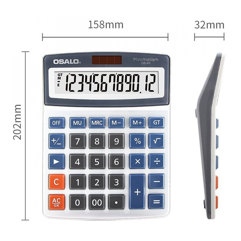 Calculatrice de bureau 12 chiffres OSALO OS-4M