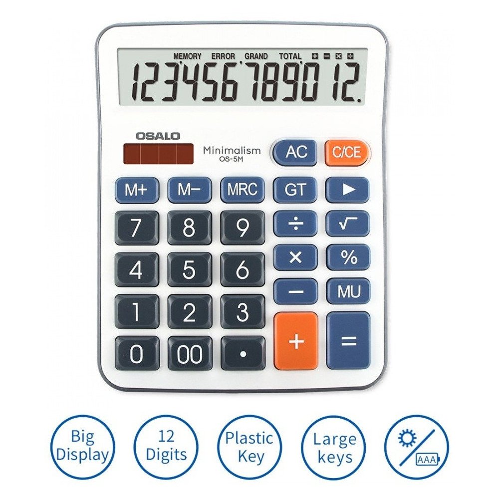 Calculatrice de bureau 12 chiffres OSALO OS-5M