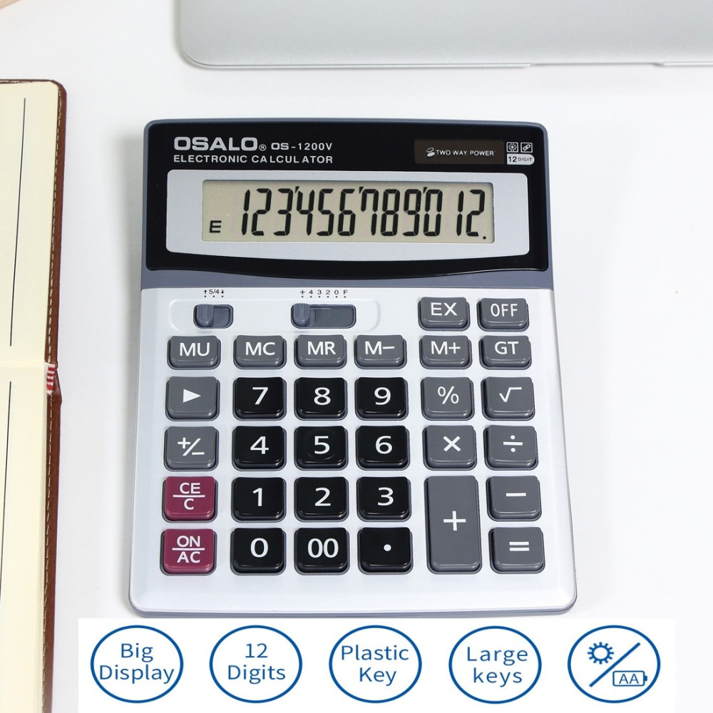 Calculatrice de bureau 12 chiffres OSALO OS-1200V