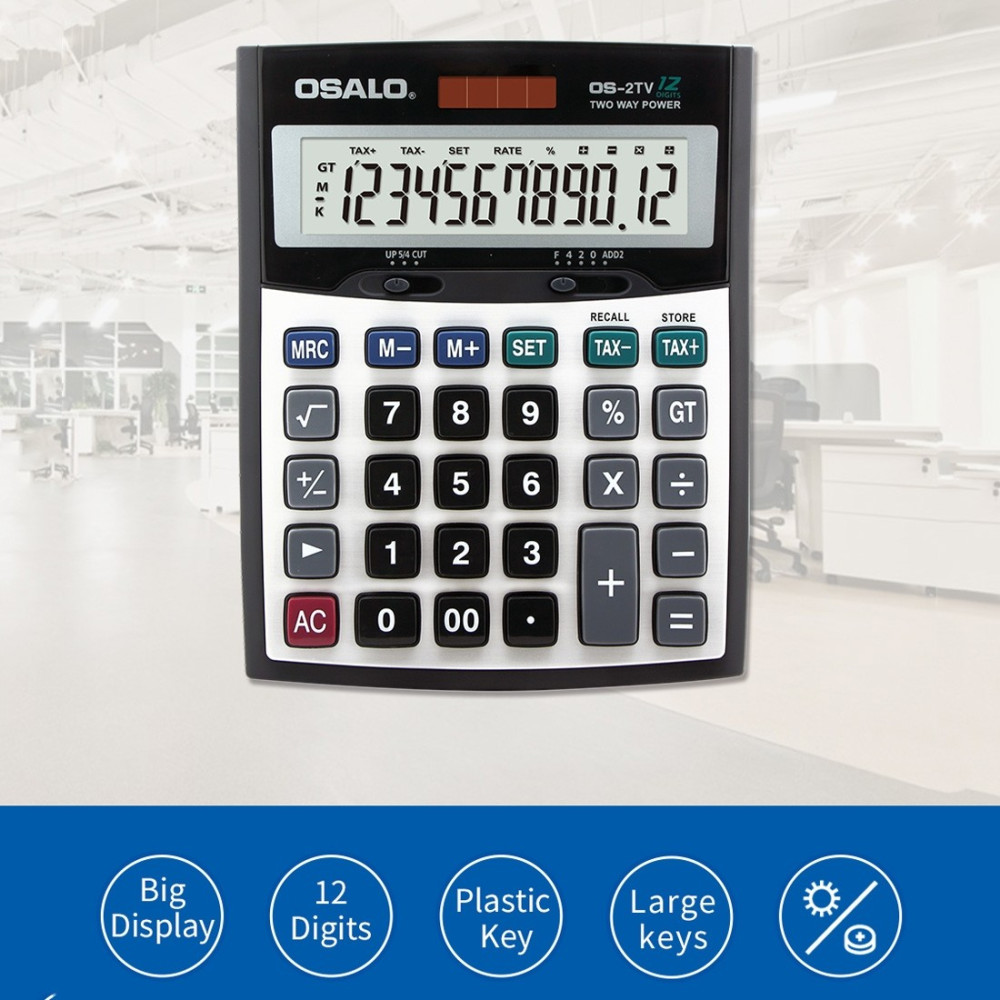 Calculatrice de bureau 12 chiffres OSALO OS-2TV