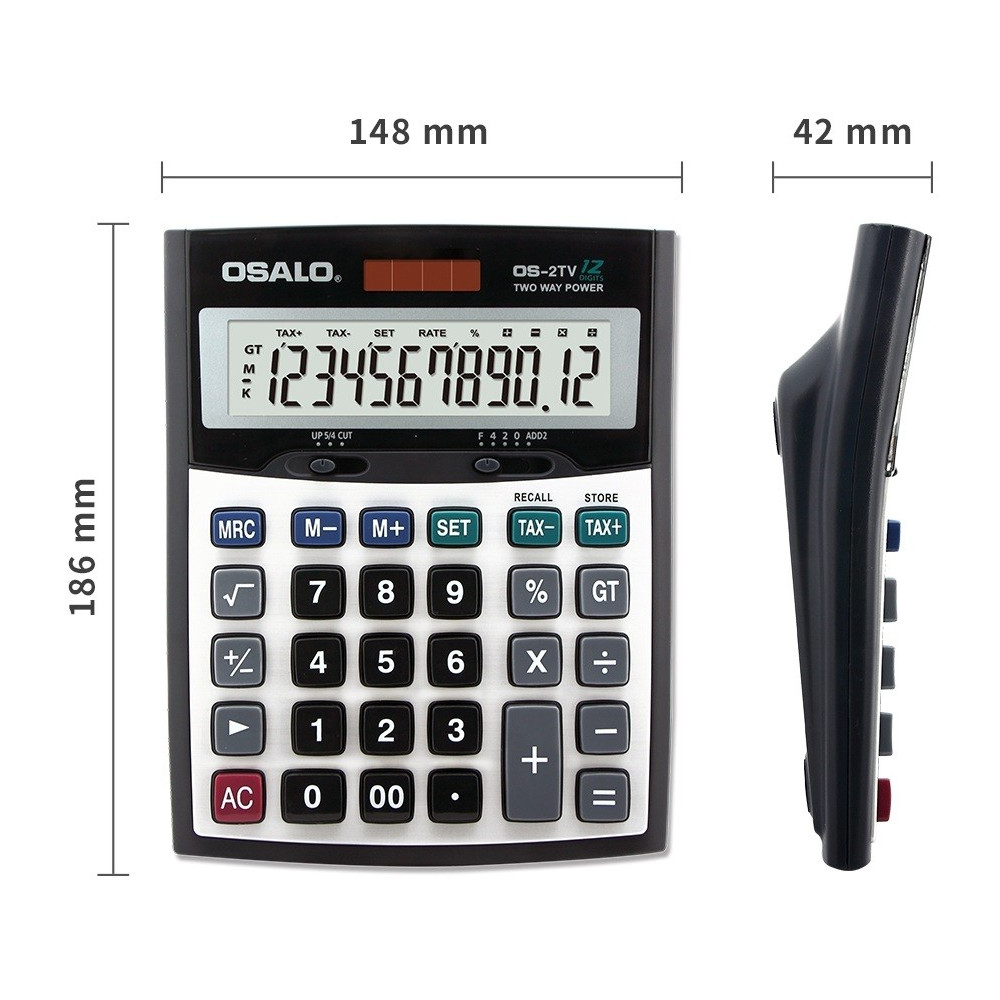 Calculatrice de bureau 12 chiffres OSALO OS-2TV