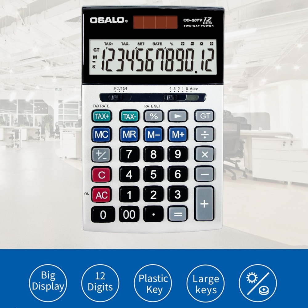 Calculatrice de bureau 12 chiffres OSALO OS-20TV