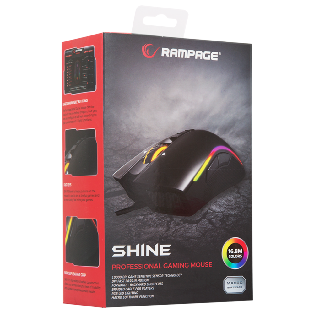 Souris Gaming USB Rampage Shine RGB SMX-R15 / 10 000dpi