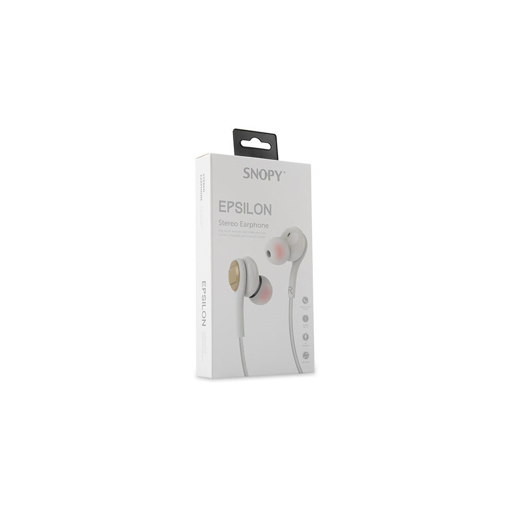 Écouteurs avec Micro Snopy SN-X04 EPSILON / Blanc & Gold