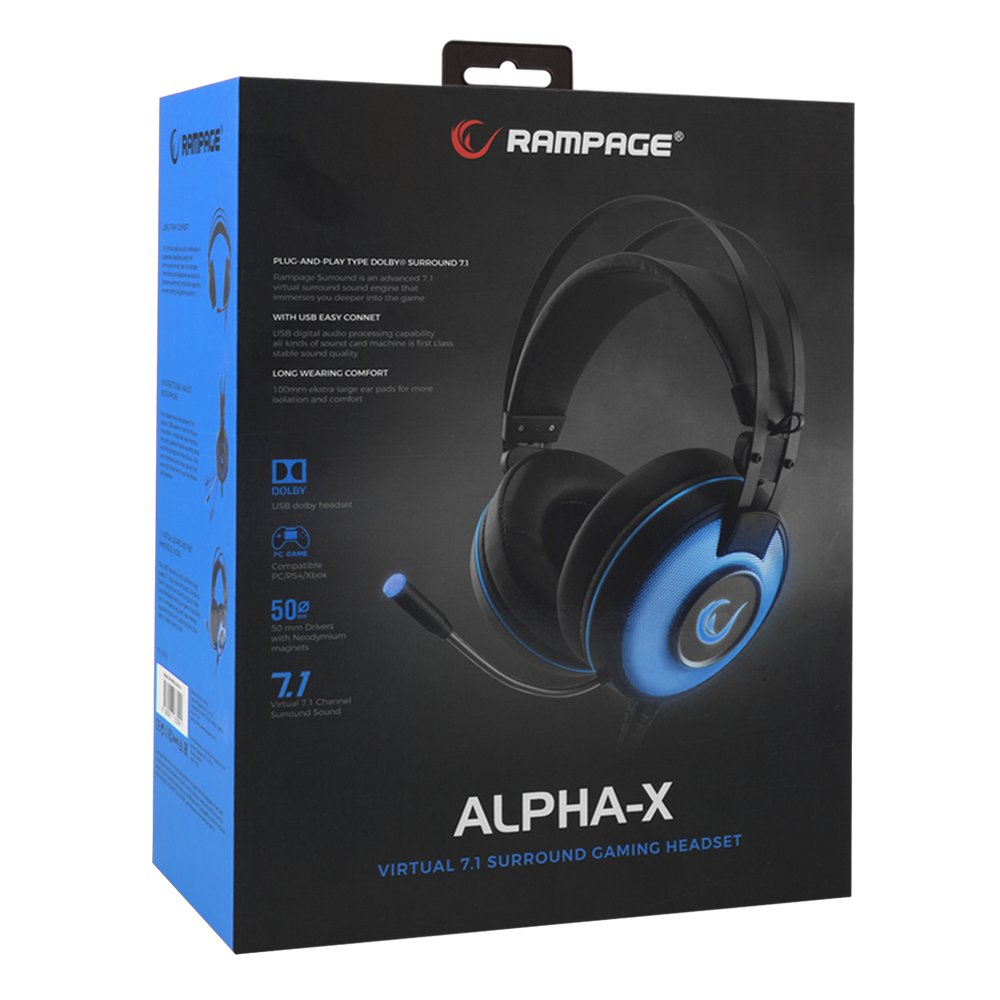 Casque Micro Gaming USB 7.1 Rampage SN-RW66 ALPHA-X