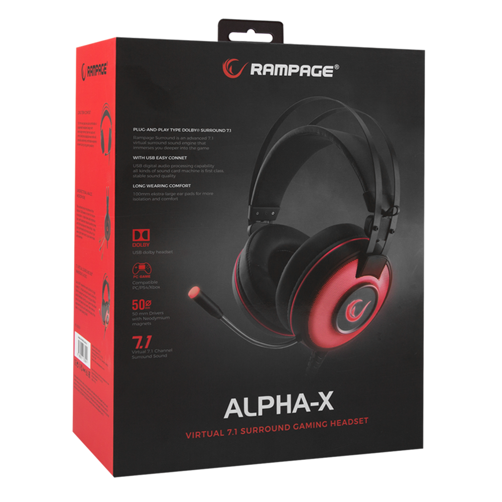 Casque Micro Gaming USB 7.1 Rampage SN-RW66 ALPHA-X