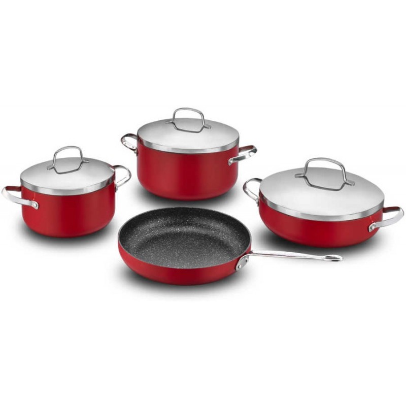 Batterie de cuisine 7 pièces Korkmaz Zeta Plus Rouge