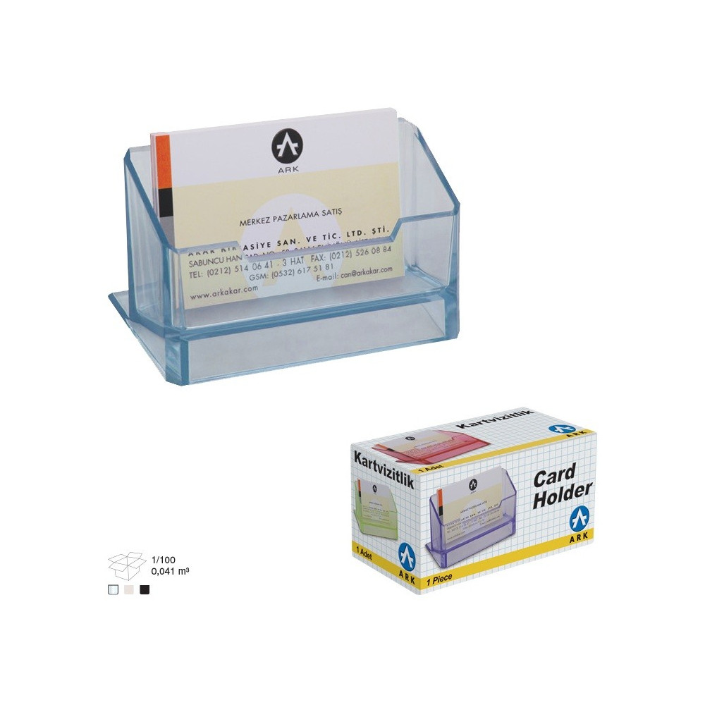 Porte cartes de visite ARK 1384 Bleu transparent