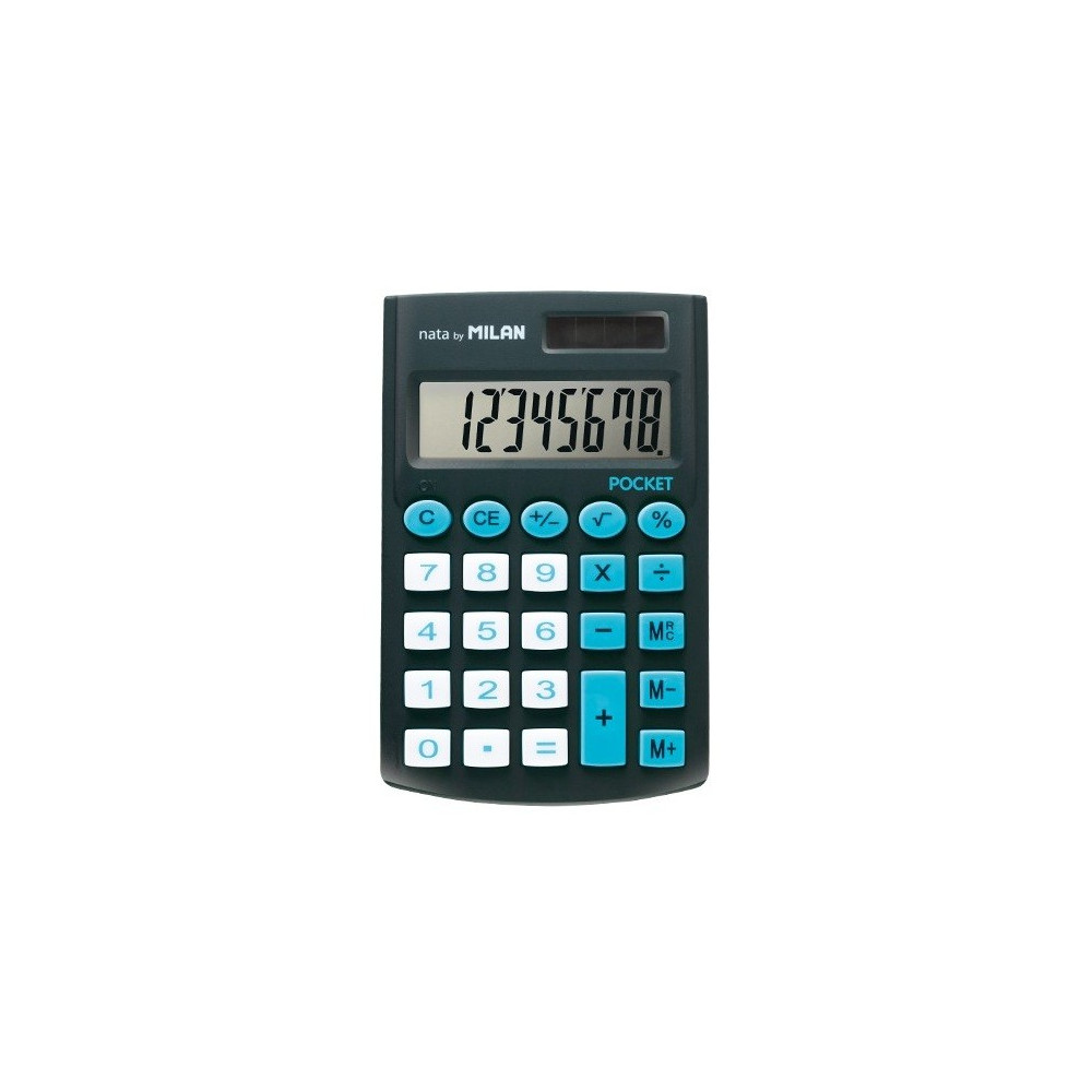 Calculatrice de poche 8 chiffres MILAN avec Etui / Noir