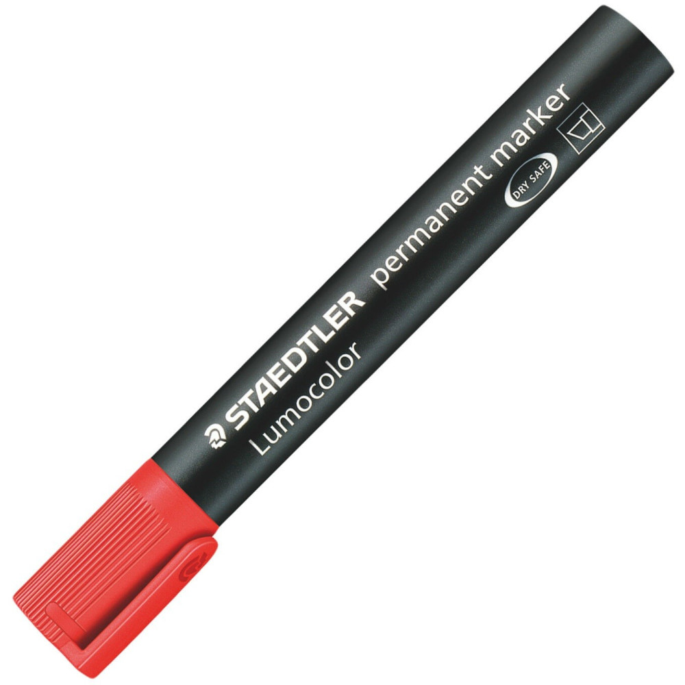 MARQUEUR PERMANENT LUMOCOLOR STAEDTLER BISEAUTÉ / 2MM-5MM / ROUGE