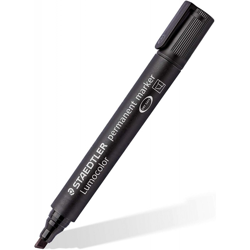 MARQUEUR PERMANENT LUMOCOLOR STAEDTLER BISEAUTE / 2MM-5MM / NOIR