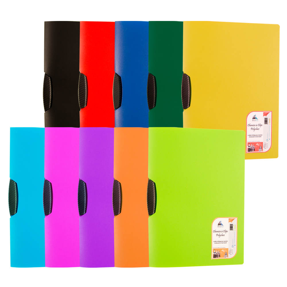 Chemise à clips en polypropylene Polyclass A4 / Assortis