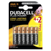 6x Piles Duracell Alkaline Power Plus AAA