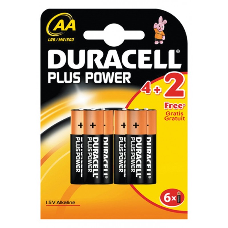 4x Piles Duracell AAA Plus Power + 2 piles Offertes