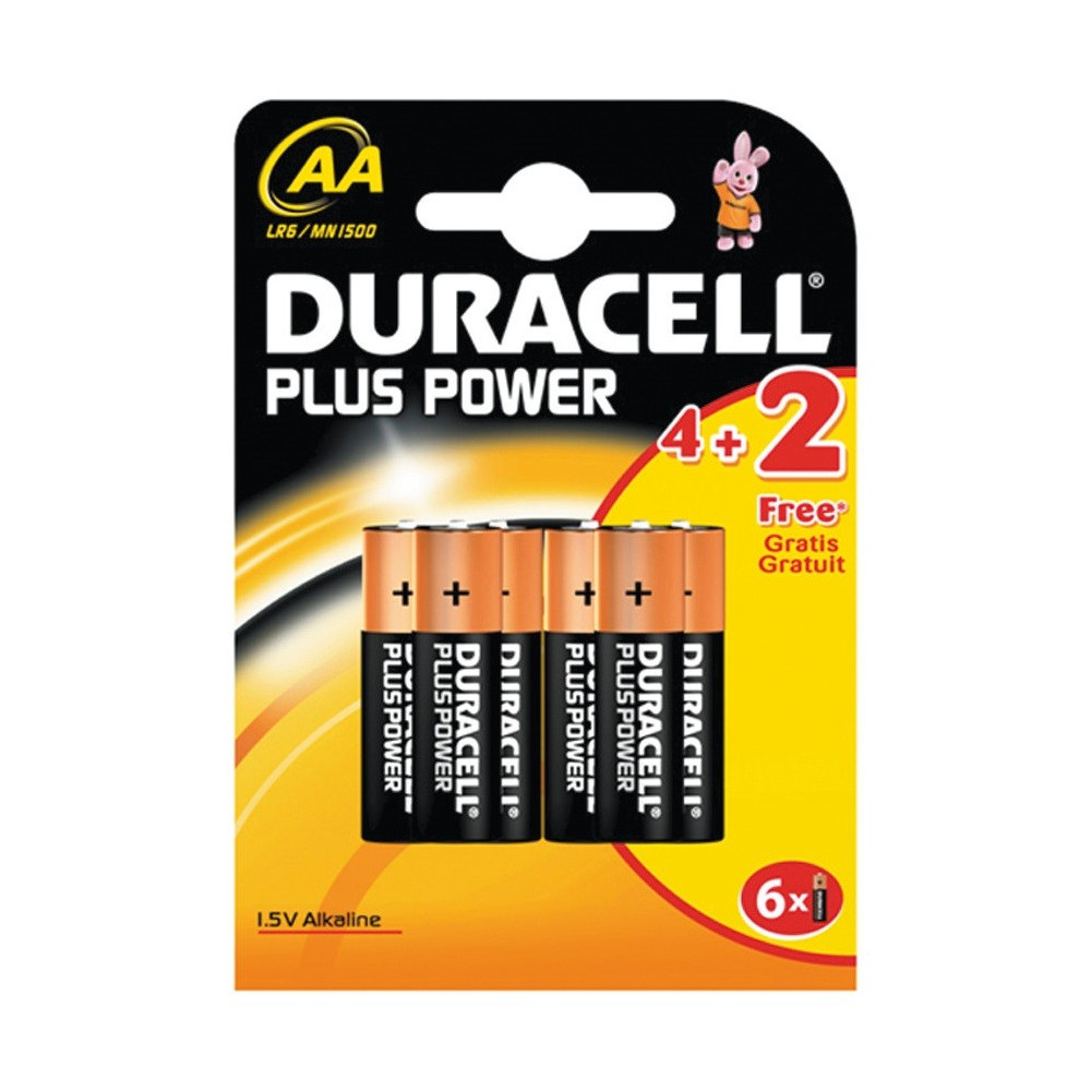4x Piles Duracell AA Plus Power + 2 piles Offertes