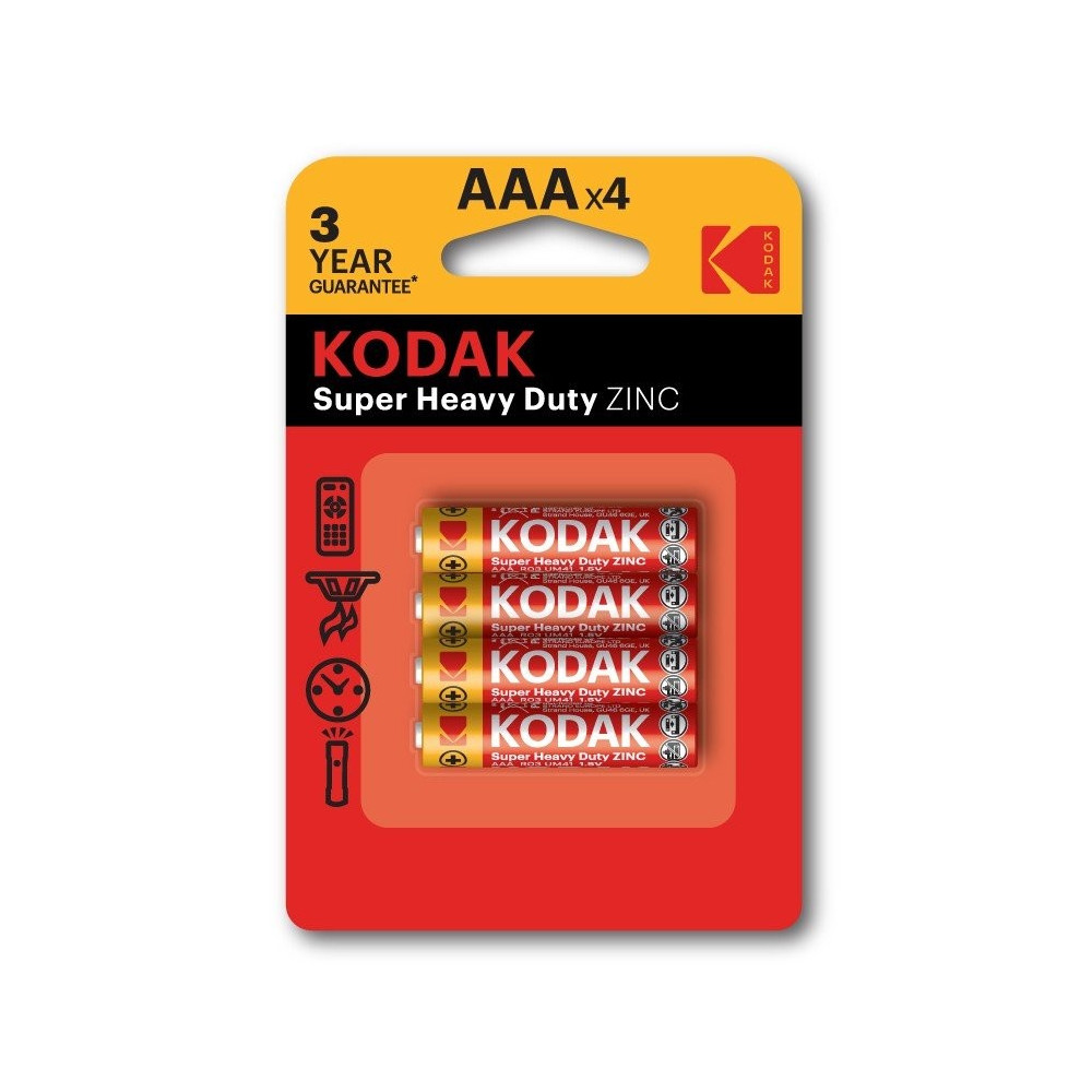 4x Piles Kodak Super Heavy Duty AAA