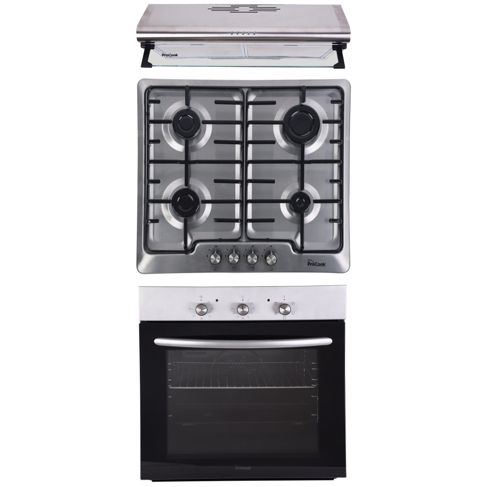 Pack encastrable ProCook : Plaque + Hotte + Four / Inox