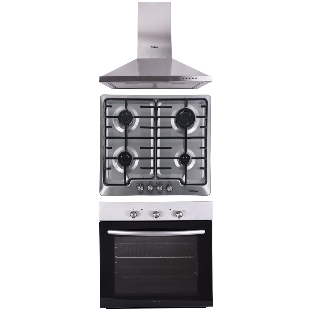 Pack encastrable ProCook : Plaque + Hotte + Four / Inox