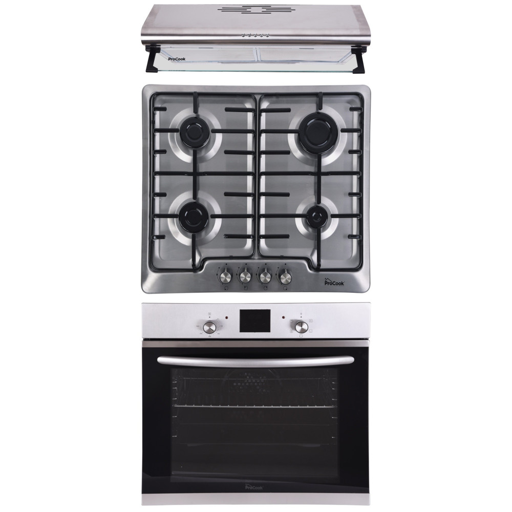 Pack encastrable ProCook : Plaque + Hotte + Four / Inox