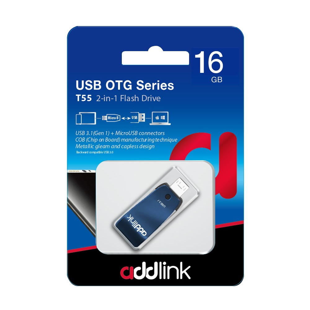 Clé USB Addlink T55 OTG 2en1 USB 3.1 + Micro USB / 16 Go
