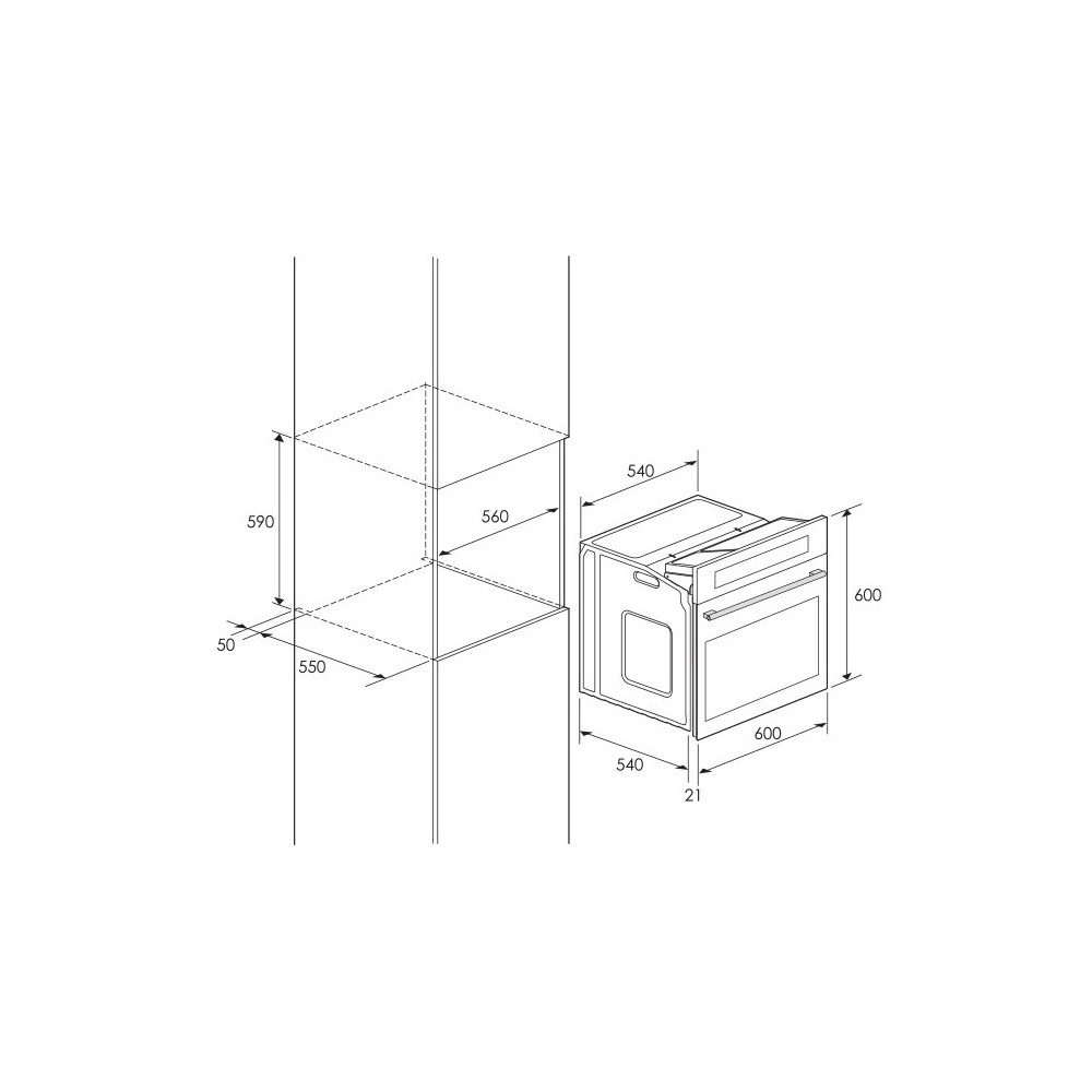 Four Encastrable Ventilé Focus F725X / 60cm / INOX