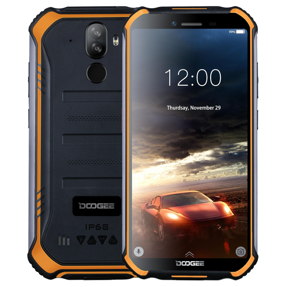 Téléphone Portable Doogee S40 Rock-solid Etanche / Double SIM / 4G / Noir & Orangé