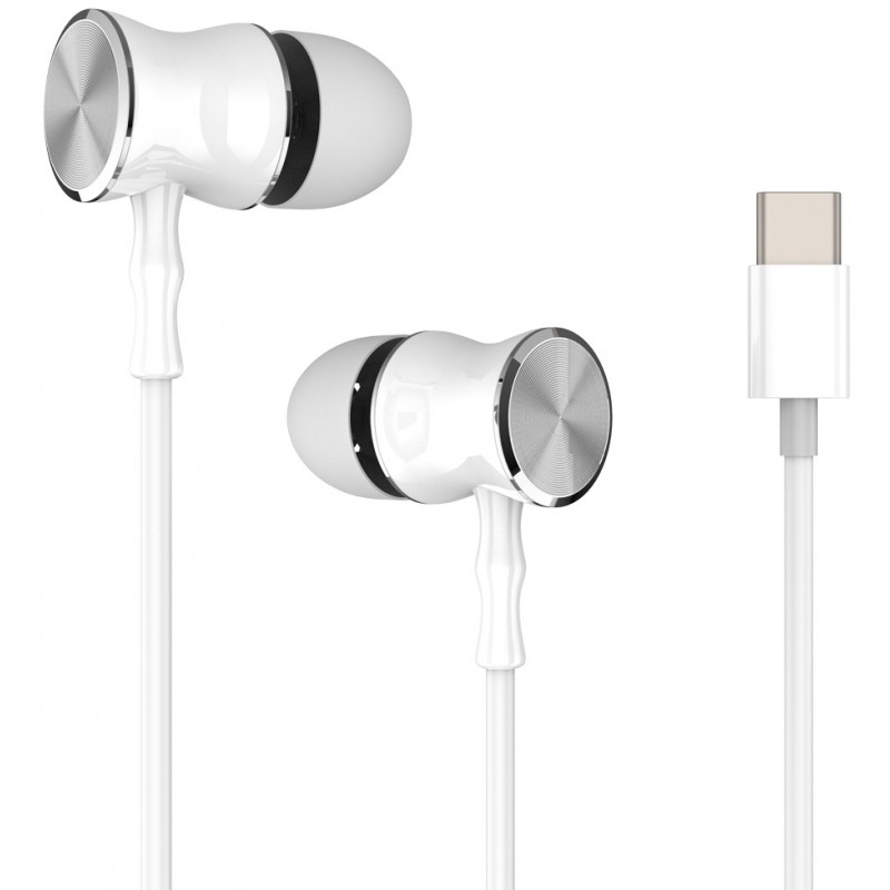 Écouteurs avec Micro Ksix Small C / USB TypeC / Blanc