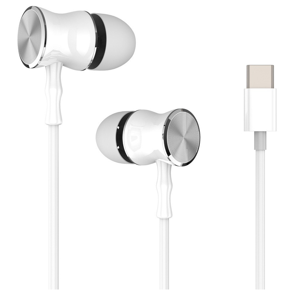 Écouteurs avec Micro Ksix Small C / USB Type-C / Blanc