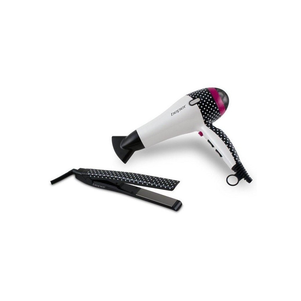 Kit Sèche-cheveux + Lisseur en céramique Beper 40.956