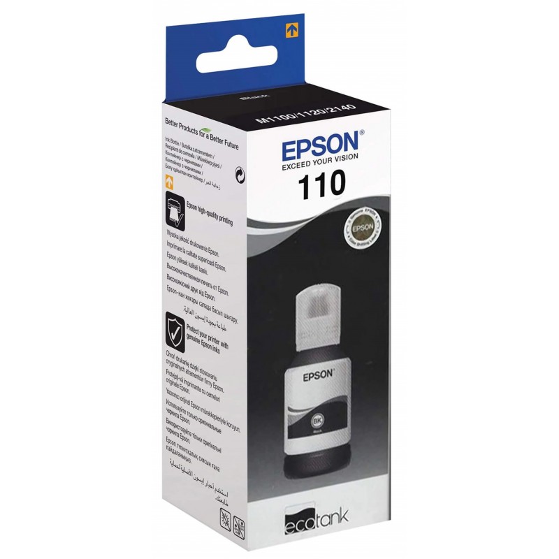 BOUTEILLE D'ENCRE EPSON 110 ECOTANK NOIR PIGMENTÉ