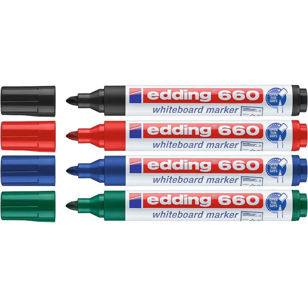 4x Marqueurs pour tableau blanc Edding 660